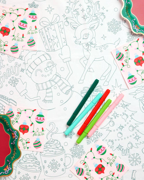 Merry Christmas Coloring Paper 9β Tablecloth