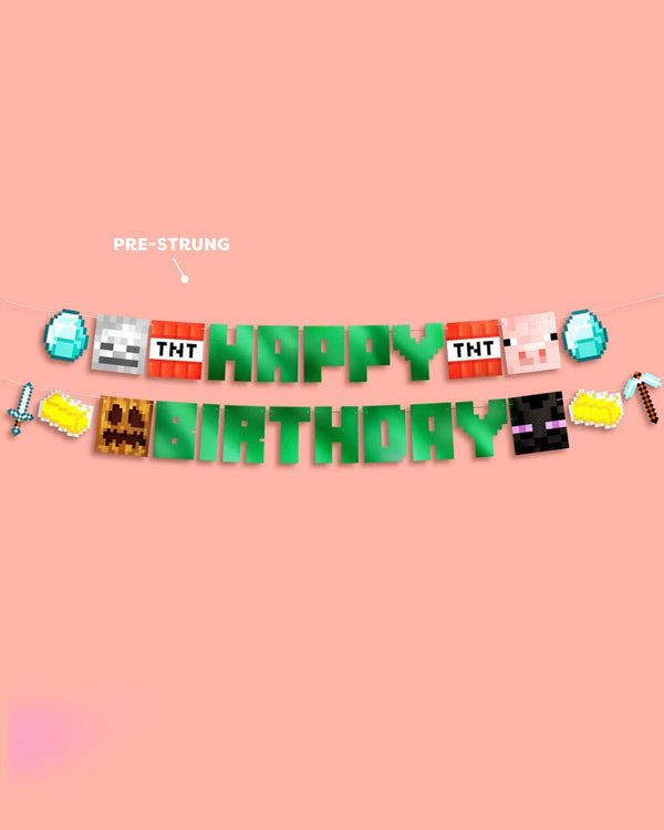 Minecraft Birthday Banner