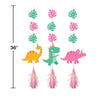 Girl Dino Hanging Cutouts, 3pk