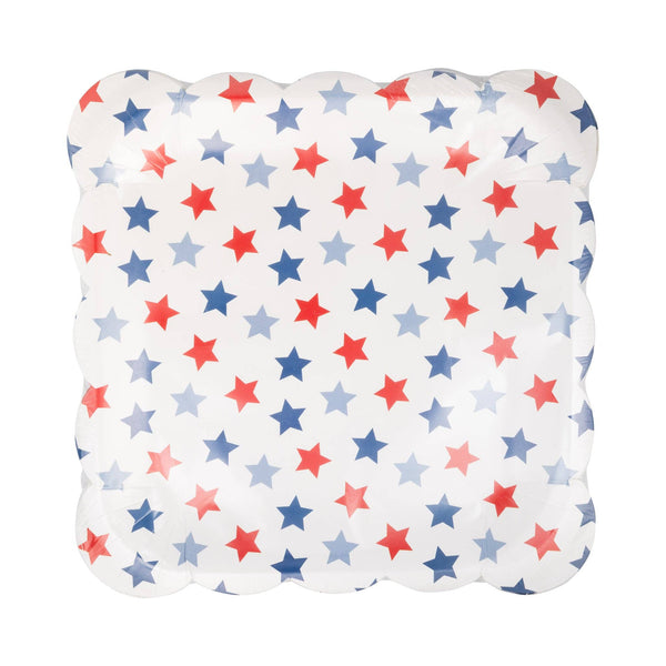 Red, white & blue stars plates, 8pk