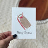 Merry Christmas Wooden Sled Greeting Card