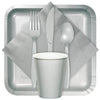 Shimmering Silver Assorted Plastic Cutlery, 24pk