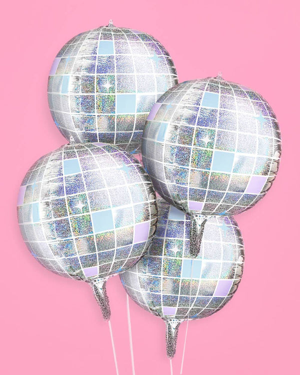 Iridescent Shimmer Disco Balloons, 4pk