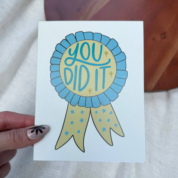 "You did it" Congratulations Ribbon Greeting Card