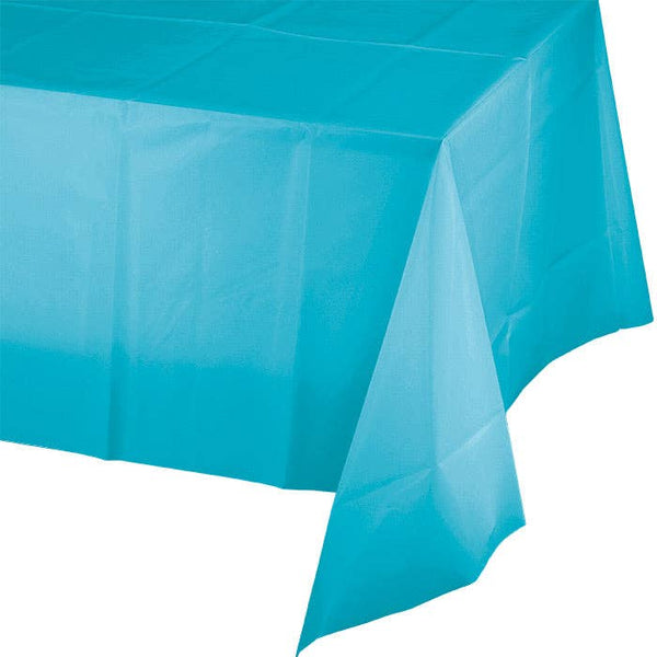 Bermuda Blue Plastic Tablecloth, 1pk