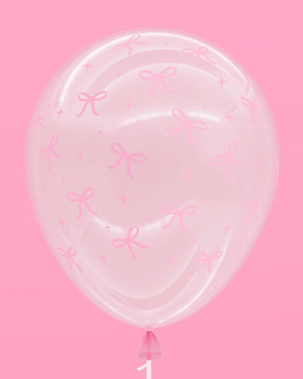 Pink Bow Latex Balloons, 24pk