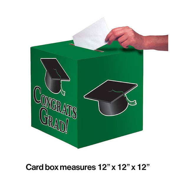 Graduation Card Boxes Green, 1pk