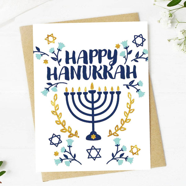 "Happy Hanukkah" Star of David Greeting Card