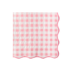 Elegant Petal Pink Gingham Dinner Napkins, 20pk