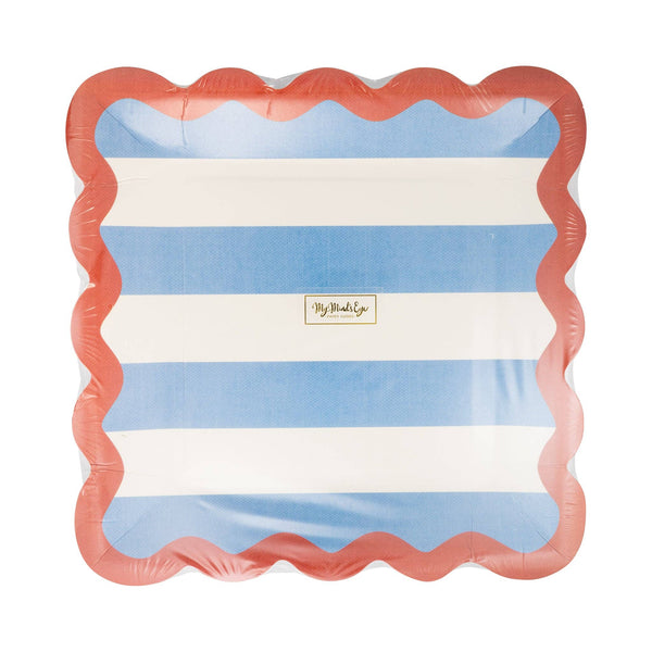 Hamptons Stripes Ric Rac Dinner Plates, 8pk