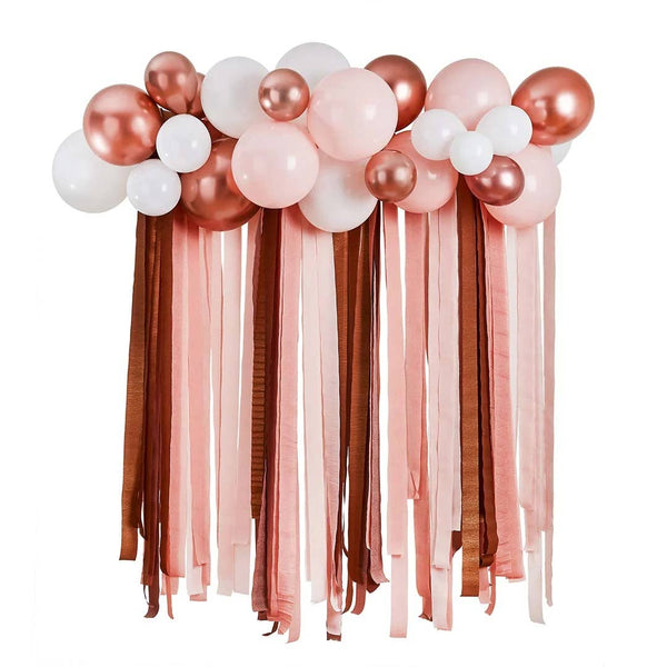 Rose Gold Metallic Balloon & Streamer Kit