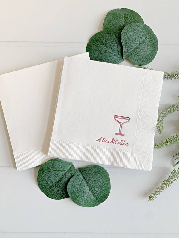 Pink Tini Bit Older Cocktail Napkins, 16pk