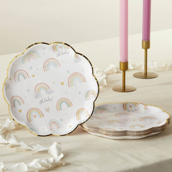 Boho Rainbow Baby Dinner Plates, 16pk
