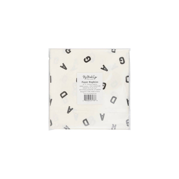GRAD Letters Cocktail Napkin, 24pk
