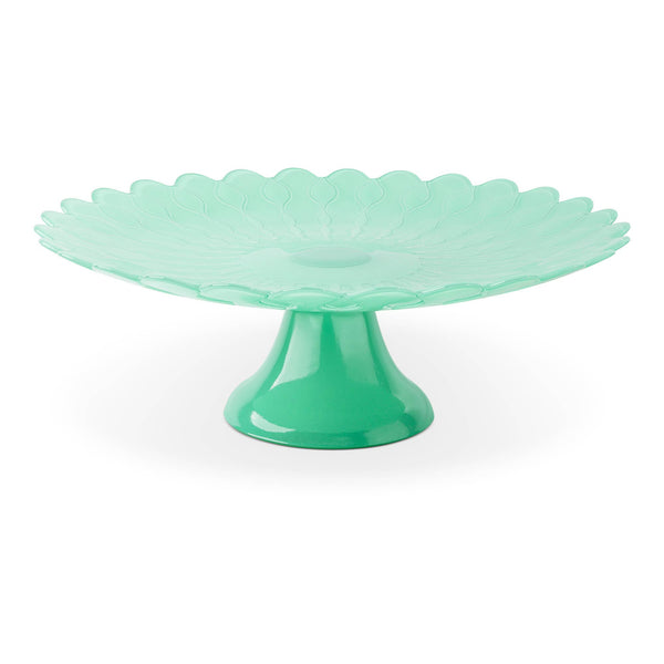 13" Scalloped Daisy Cake Stand - Guava