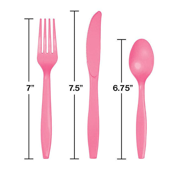 Candy Pink Assorted Plastic Cutlery, 24pk