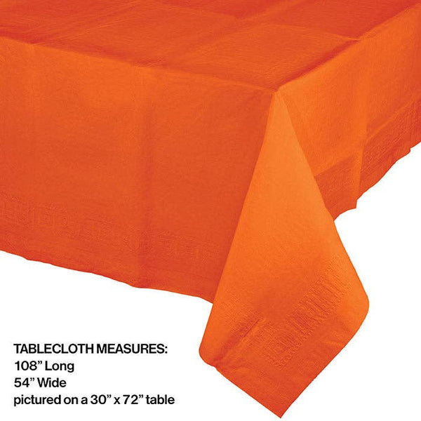 Sunkissed Orange Plastic Tablecloth, 1pk