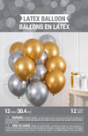 Gold and Silver Balloons, 12pk
