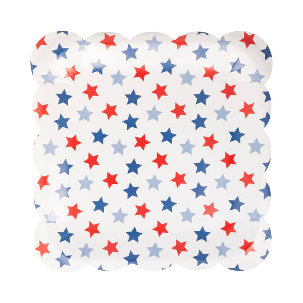 Red, white & blue stars plates, 8pk