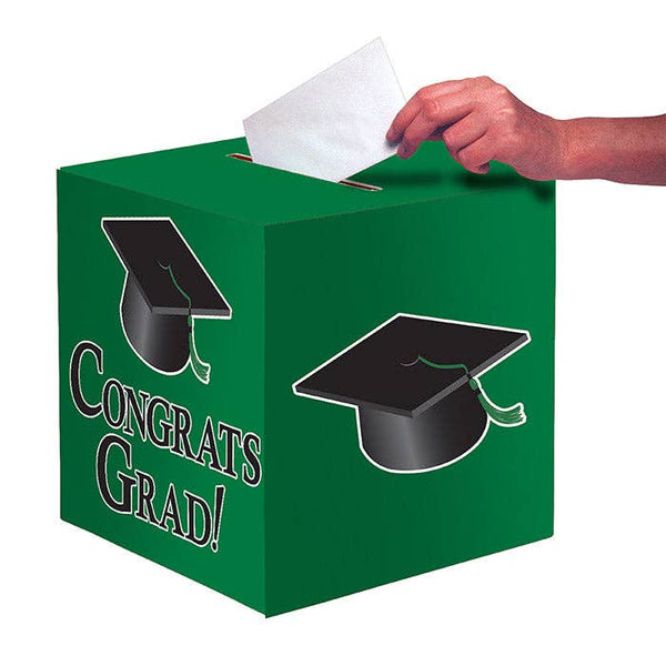 Graduation Card Boxes Green, 1pk