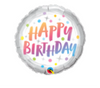18” Rainbow Dots Birthday Mylar Balloon