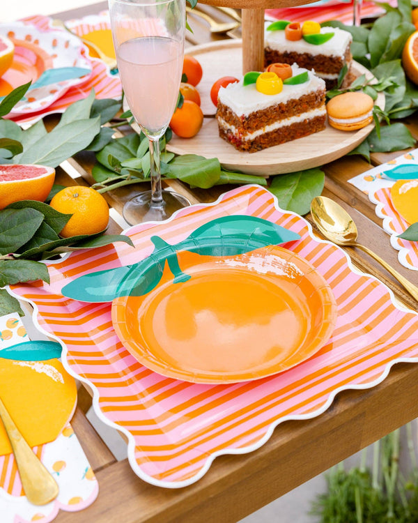 Orange Shaped Plate, 8pk