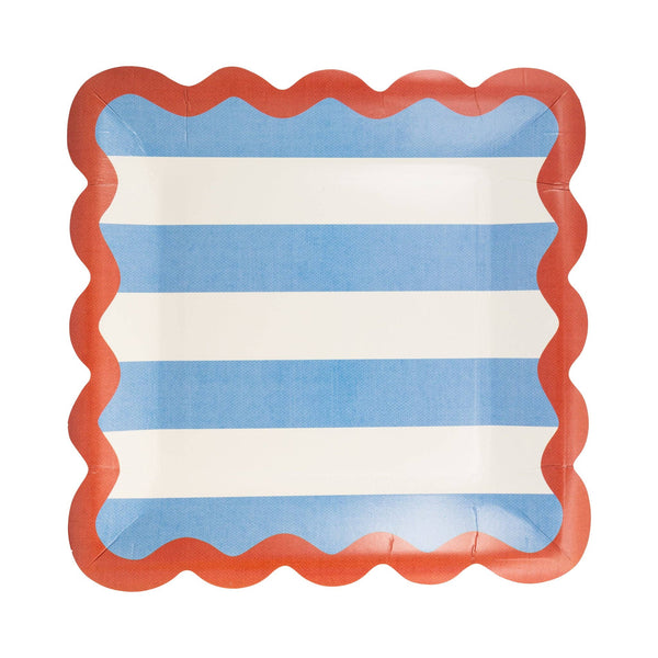 Hamptons Stripes Ric Rac Dinner Plates, 8pk