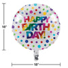 Rainbow Foil Mylar Balloons, 1pk