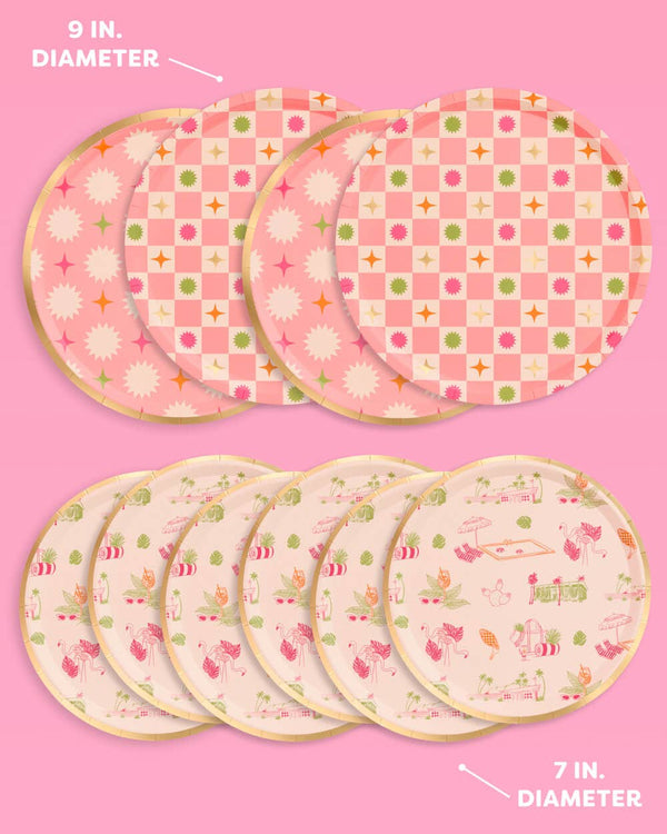 Palm Royale Dinner & Dessert plates, 16 of each