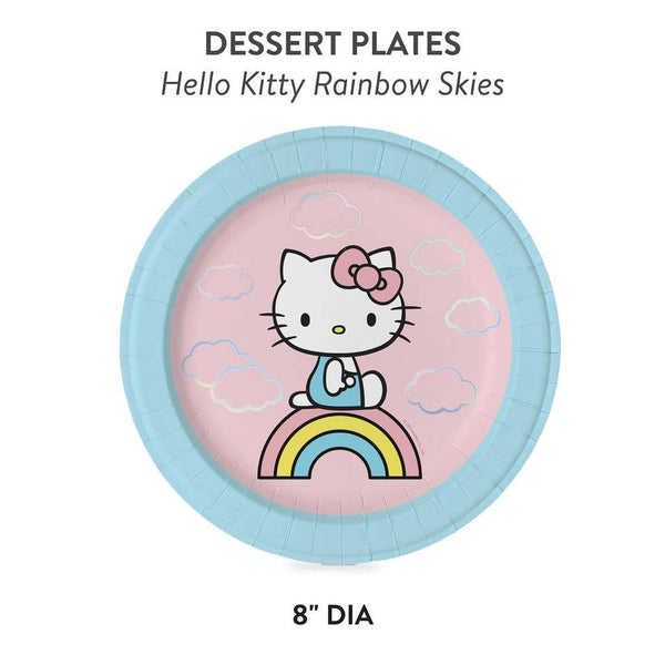 Hello Kitty Rainbow Skies Dessert Plates, 8pk