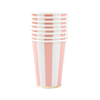 Petal Pink Cabana Stripe Cups, 8pk