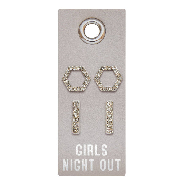 Leather TagEarrings- Girls Night Out