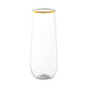 9 oz. Clear with Gold Plastic Champagne Flutes - 16 pcs
