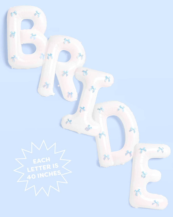 Bride + Bows Balloons - 40" Letters