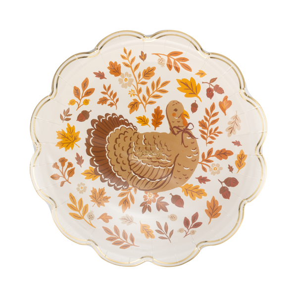 Turkey Foliage Dinner Plates, 8pk