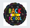 17” Back to school black round Mylar balloon