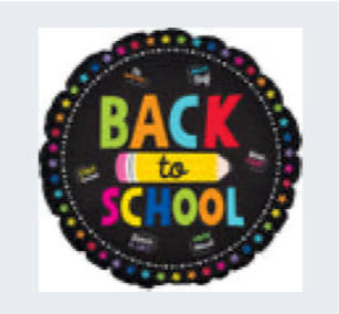 17” Back to school black round Mylar balloon