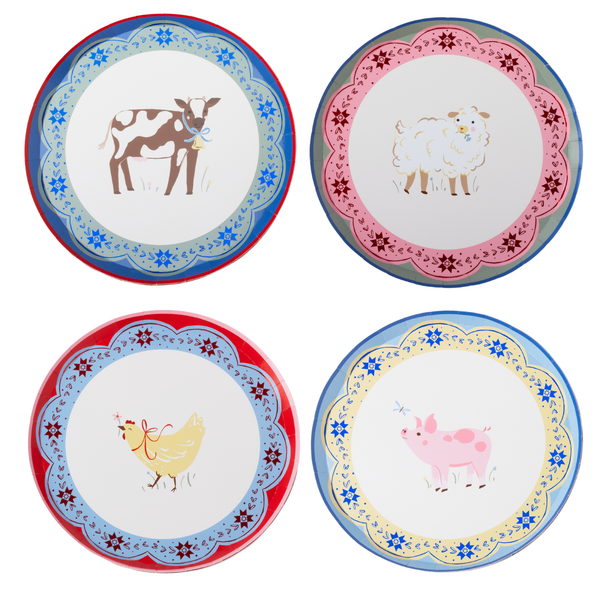 Countryside Farm Animals Dessert Plates, 8pk