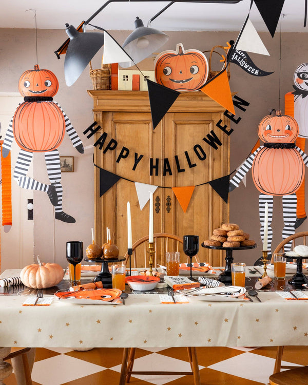 Velvet Puffy Happy Halloween Banner