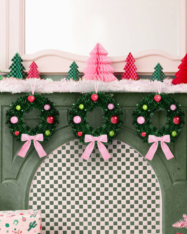 A Christmas Wreath - green iridescent mini wreath