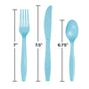 Pastel Blue Assorted Plastic Cutlery, 24pk