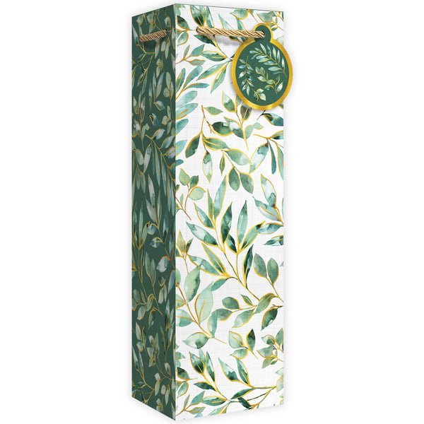 Elegant Leaves Bottle Gift Bag