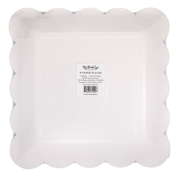 Floral Pattern Plate, 8pk