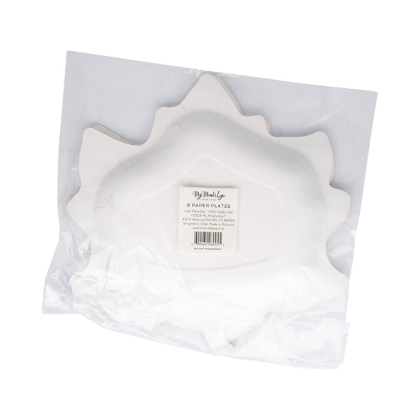 Leaf Shaped Paper Plate Set, 8pk