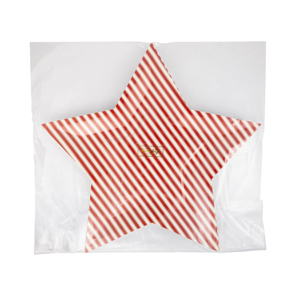 Striped Star Shaped Paper Plates, 8pk