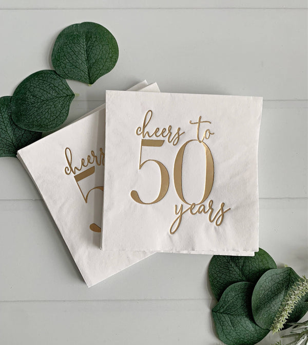 Cheers to 50 Years Cocktail Napkins, 16pk