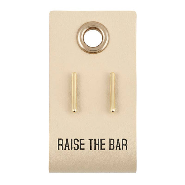 Leather TagEarrings - Bar