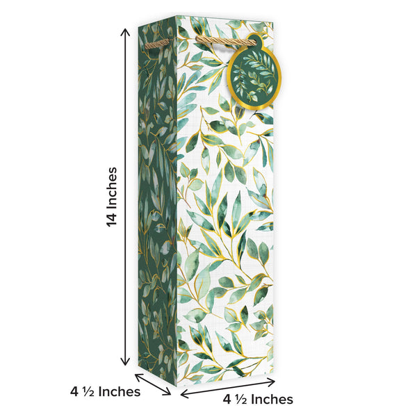 Elegant Leaves Bottle Gift Bag