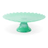 13" Scalloped Daisy Cake Stand - Guava