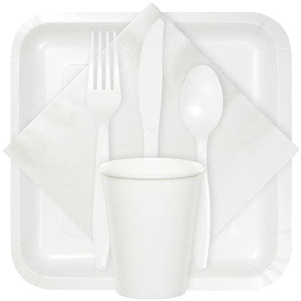 White Assorted Plastic Cutlery, 24pk